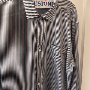 Bugatchi Black and White Pinstripe Dress Shirt